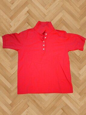 Talbots Vintage Cotton Polo Shirt Coral Red | Size M
